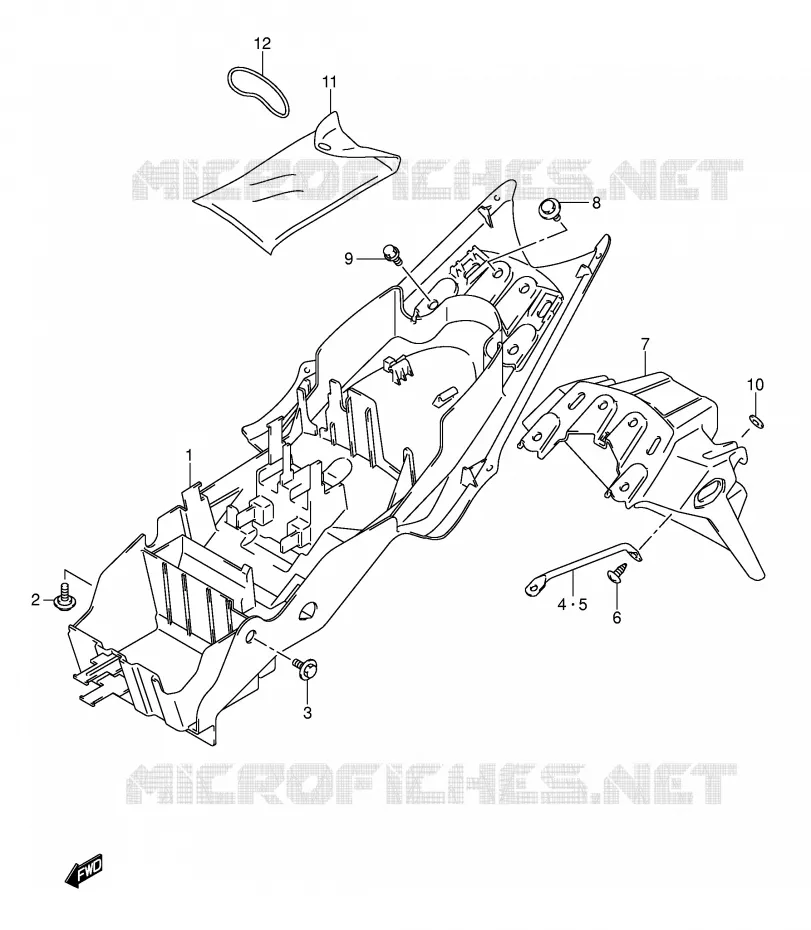 GARDE BOUE ARRIERE Suzuki MOTO 1000 GSX-R 2003  GSX-R1000U2K3(E2)