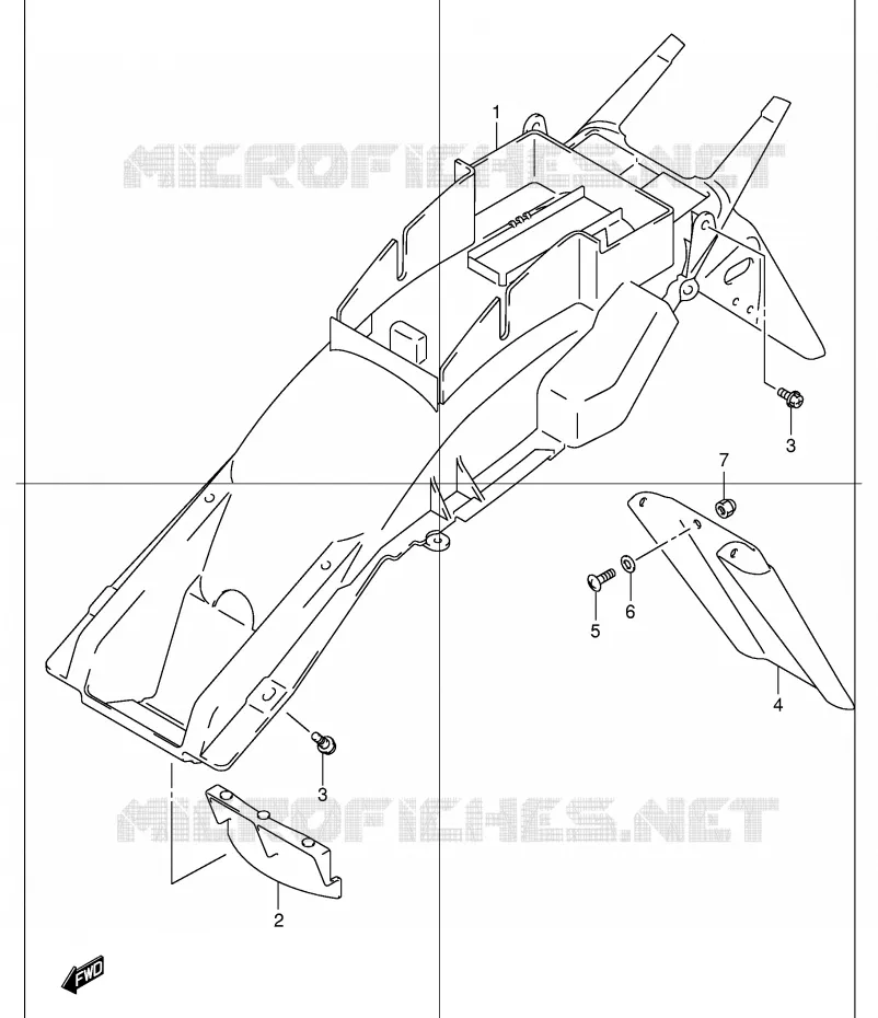 GARDE BOUE ARRIERE Suzuki MOTO 1200 BANDIT 2004  GSF1200ZK4(E2)