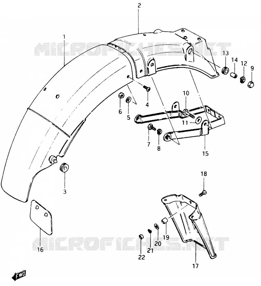 GARDE BOUE ARRIERE Suzuki MOTO 400 GSX 1983  GSX400FD