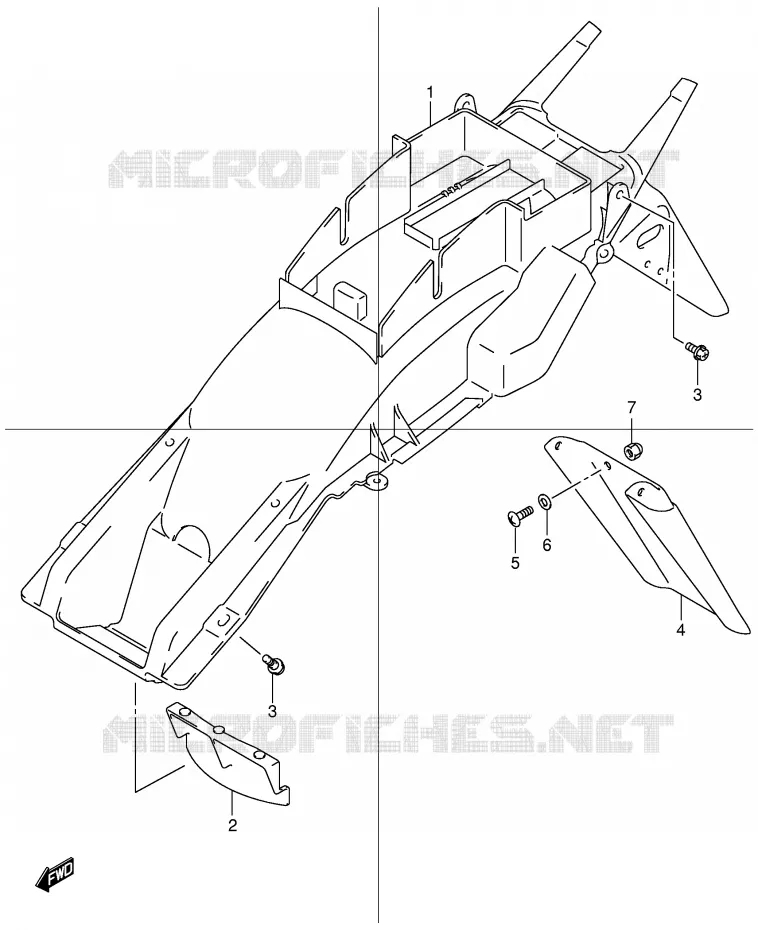 GARDE BOUE ARRIERE Suzuki MOTO 600 BANDIT 2002  GSF600SUK2(E2)