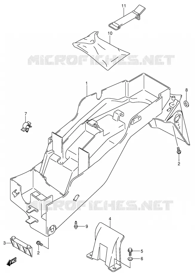 GARDE BOUE ARRIERE Suzuki MOTO 600 GSX-R 2003  GSX-R600ZK3(E2)