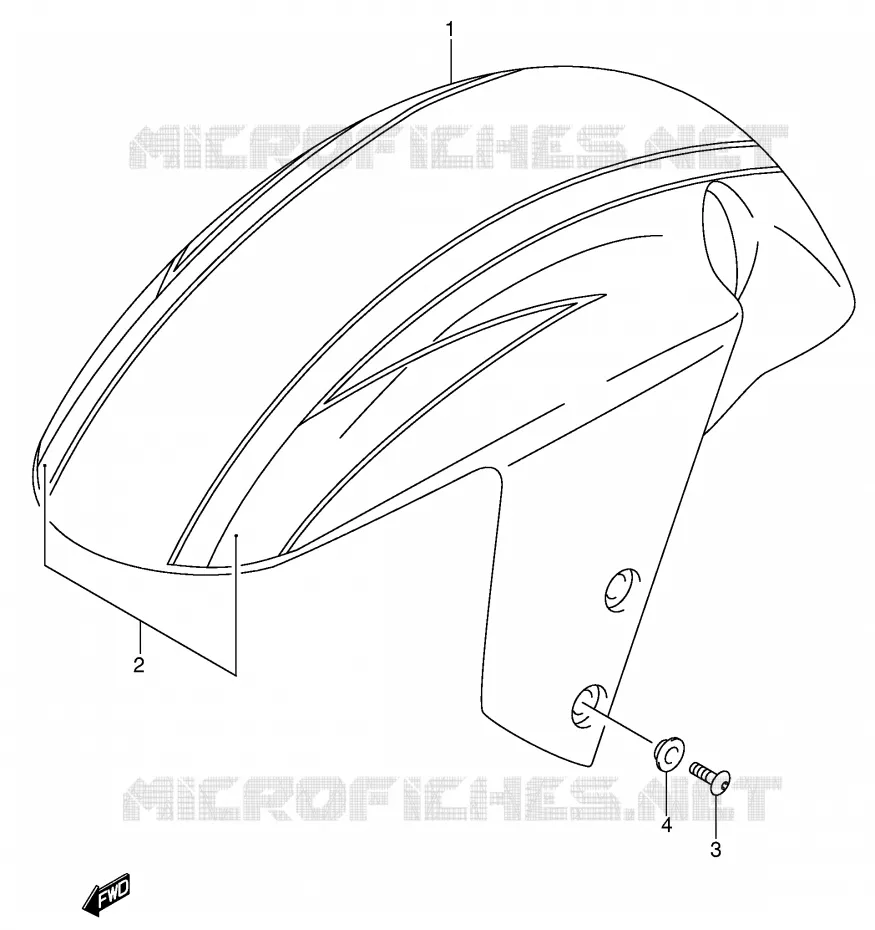 GARDE BOUE AVANT (GSX-R600ZK3) Suzuki MOTO 600 GSX-R 2003  GSX-R600ZK3(E2)