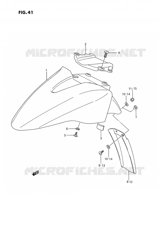 GARDE BOUE AVANT Suzuki MOTO 1100 GSX-F 1990  GSX1100FL(E2)