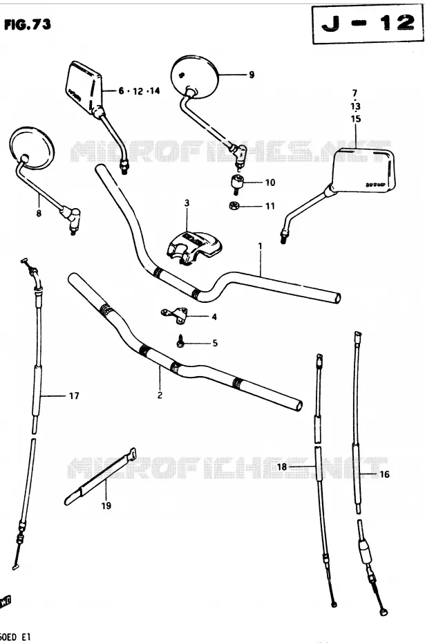 GUIDON (MODELE D) Suzuki MOTO 250 GSX 1982  GSX250EZ(Z/D)