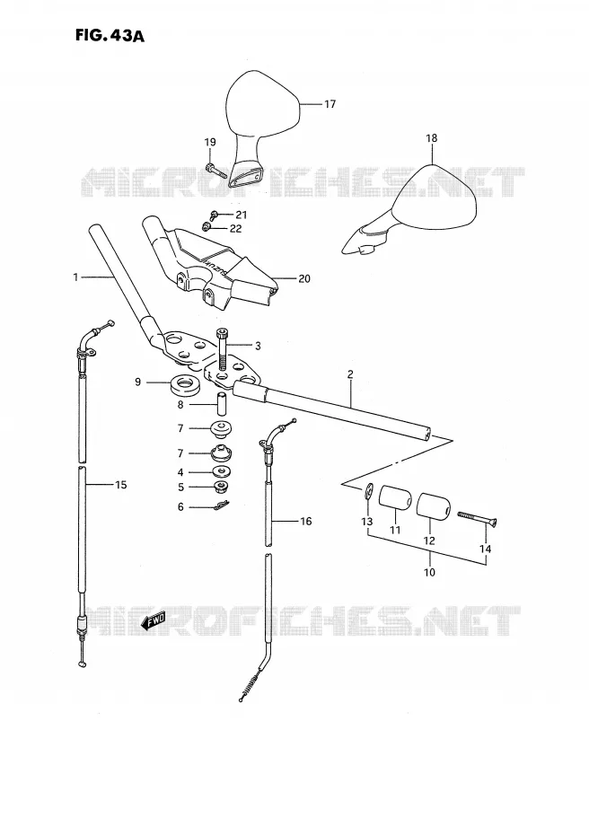 GUIDON (MODELE L/M/N/P/R) Suzuki MOTO 1100 GSX-F 1990  GSX1100FL(E2)