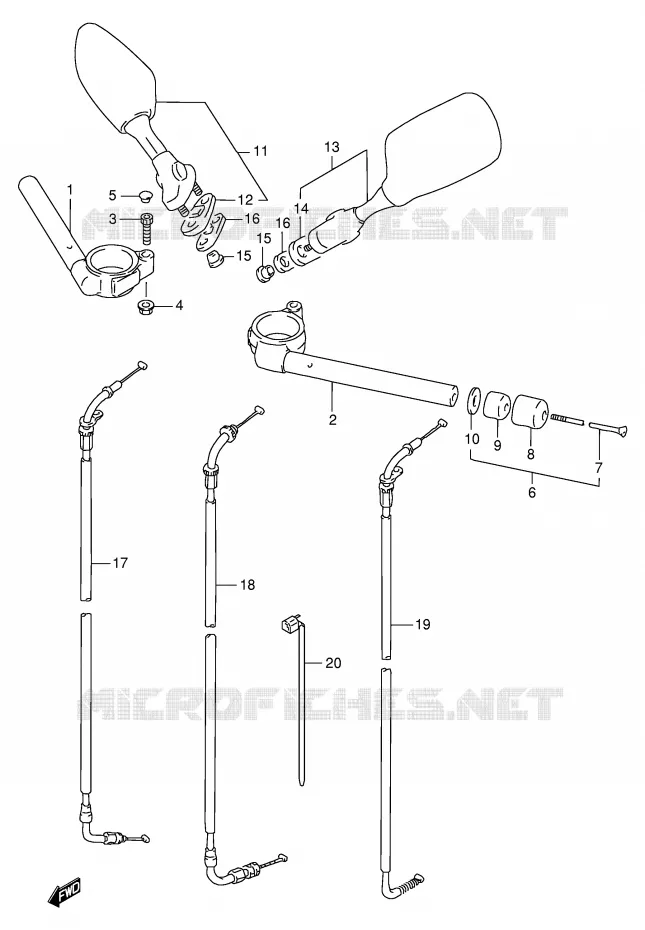 GUIDON (MODELE P/R) Suzuki MOTO 1100 GSX-R 1995  GSX-R1100WS(E2)