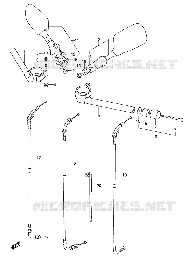 GUIDON (MODELE P/R) Suzuki MOTO 1100 GSX-R 1996  GSX-R1100WT(E28)