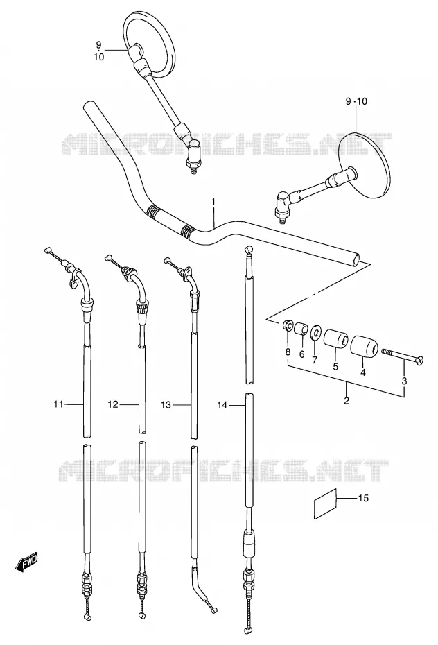 GUIDON (MODELE S) Suzuki MOTO 600 BANDIT 1997  GSF600SV(E2)