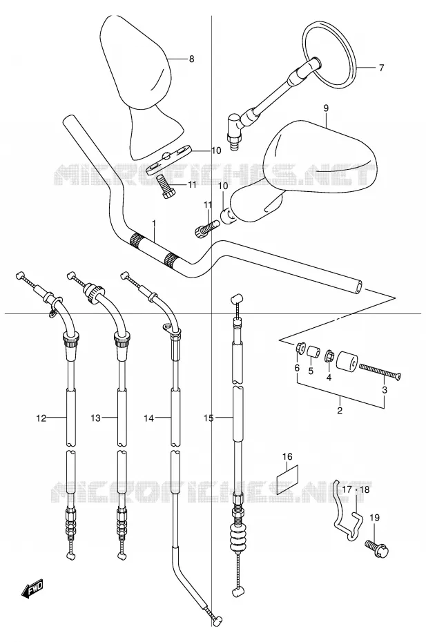 GUIDON (MODELE Y/K1) Suzuki MOTO 600 BANDIT 2002  GSF600UK2(E2)