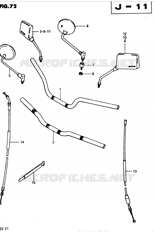 GUIDON (MODELE Z) Suzuki MOTO 250 GSX 1982  GSX250Z(Z/D)