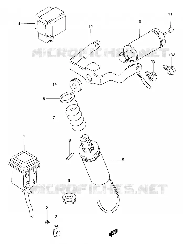 INTERRUPTEUR COFFRE Suzuki MOTO 250 GSX 1991  GSX250FM(E24)