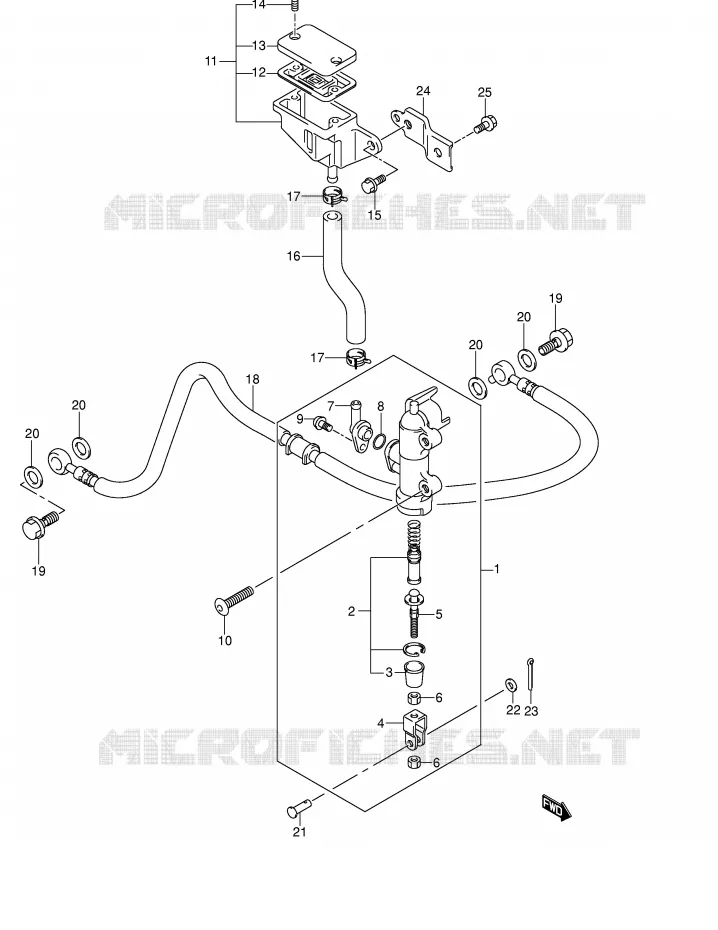 MAITRE CYLINDRE ARRIERE Suzuki MOTO 1300 HAYABUSA 2007  GSX1300RZK7(E2)