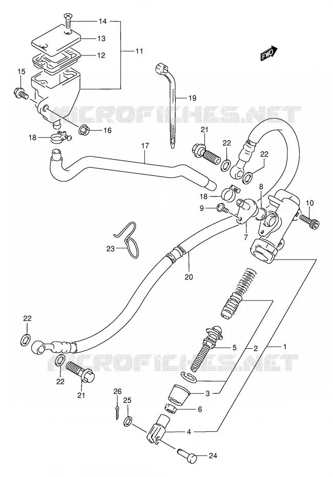 MAITRE CYLINDRE ARRIERE Suzuki MOTO 250 GSX 1997  GSX250FV(E24)