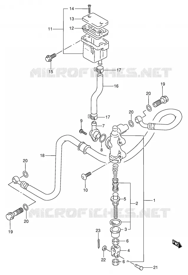 MAITRE CYLINDRE ARRIERE Suzuki MOTO 600 BANDIT 1995  GSF600S/GSF600US