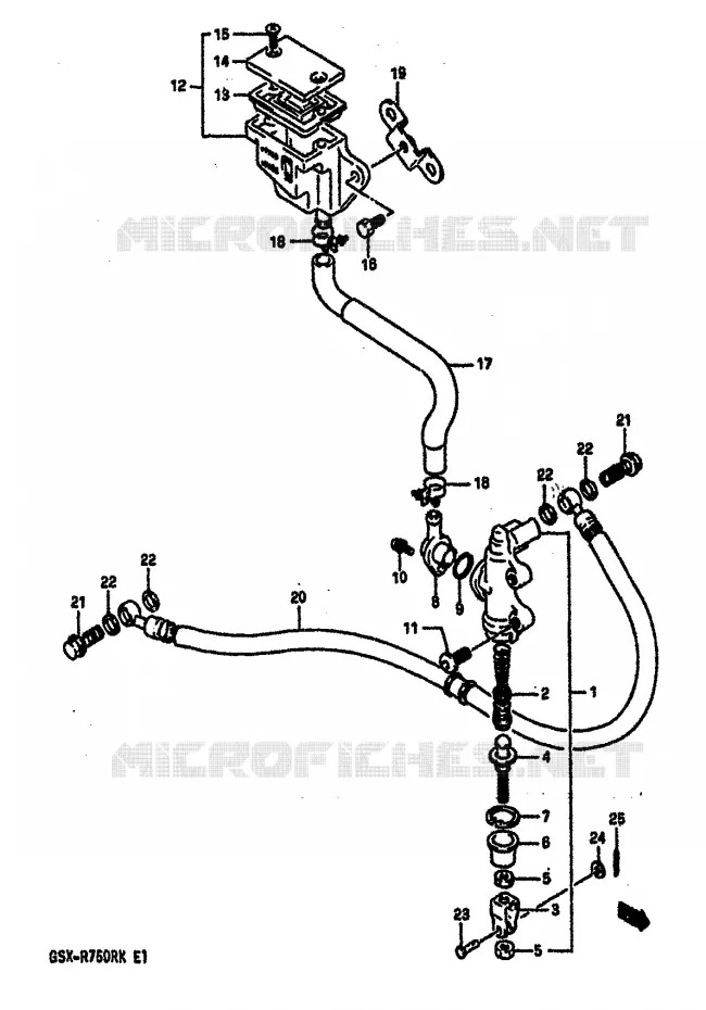 MAITRE CYLINDRE ARRIERE Suzuki MOTO 750 GSX-R 1989  GSX-R750RK