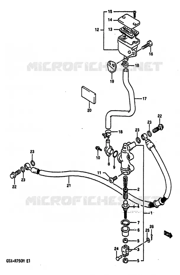MAITRE CYLINDRE ARRIERE Suzuki MOTO 750 GSX-R 1991  GSX-R750M