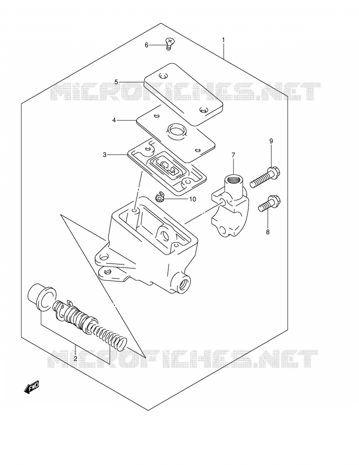 MAITRE CYLINDRE AVANT (GSF1200K1/K2/K3/K4/ZK4/K5/ZK5) Suzuki MOTO 1200 BANDIT 2003  GSF1200K3(E2)