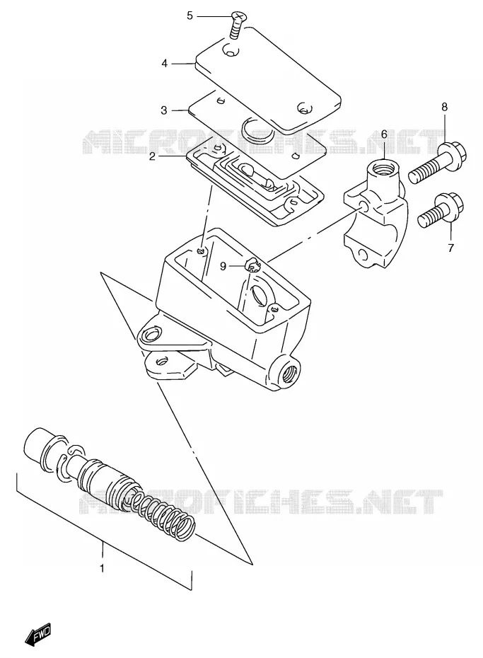 MAITRE CYLINDRE AVANT (GSF1200SAV/SAW/SAX/SAY) Suzuki MOTO 1200 BANDIT 1999  GSF1200SX(E2)