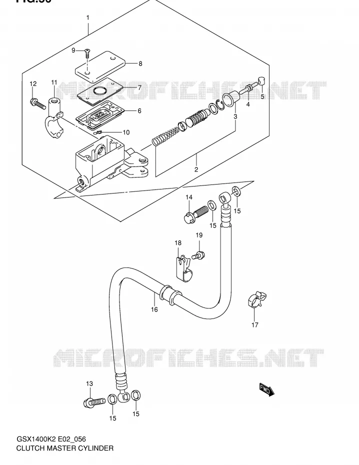 MAITRE CYLINDRE D'EMBRAYAGE Suzuki MOTO 1400 GSX 2004  GSX1400U1K4(E2)