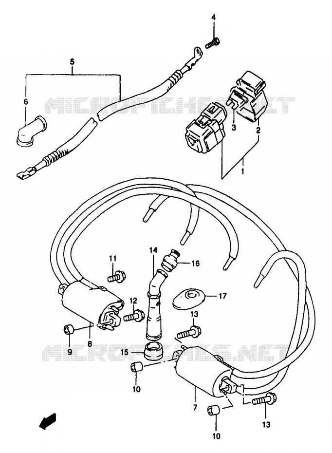 PARTIE ELECTRIQUE (GSF1200SAV/SAW/SAX/SAY) Suzuki MOTO 1200 BANDIT 1998  GSF1200SW(T/V/W/X/Y)