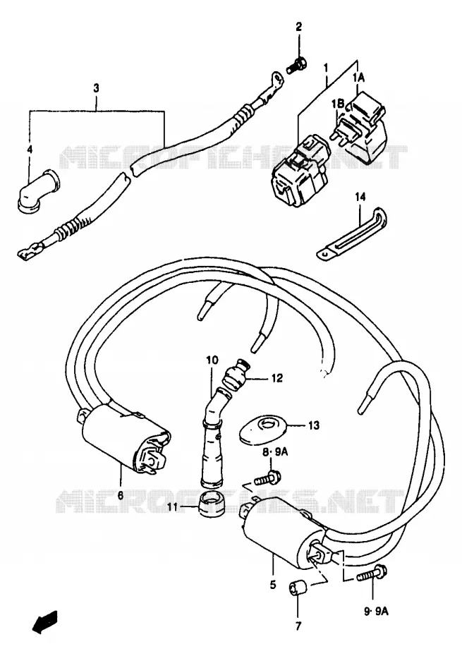 PARTIE ELECTRIQUE (GSF1200T/V/W/X/Y/ST/SV/SW/SX/SY) Suzuki MOTO 1200 BANDIT 2000  GSF1200Y(T/V/W/X/Y)