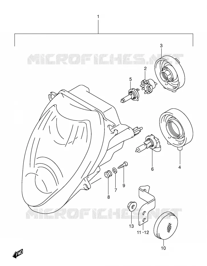 PHARE (E24) Suzuki MOTO 1300 HAYABUSA 2003  GSX1300RZK3(E2)