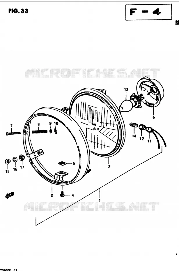 PHARE (E4) Suzuki MOTO 250 GSX 1982  GSX250ESZ(Z/D)