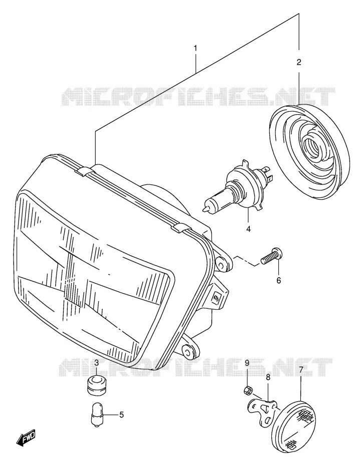 PHARE (GSF600ST/SV/SW/SX/SUT/SUV/SUW/SUX) Suzuki MOTO 600 BANDIT 1996  GSF600SUT(E2)