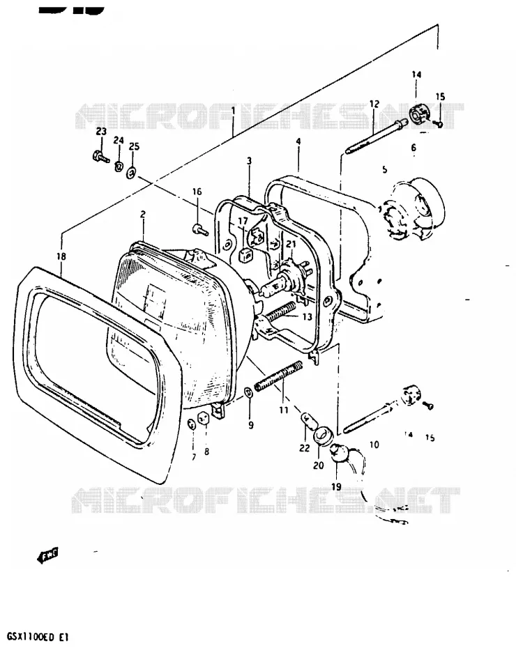 PHARE (GSX1100ESD) Suzuki MOTO 1100 GSX-E 1983  GSX1100EXD(Z/D)