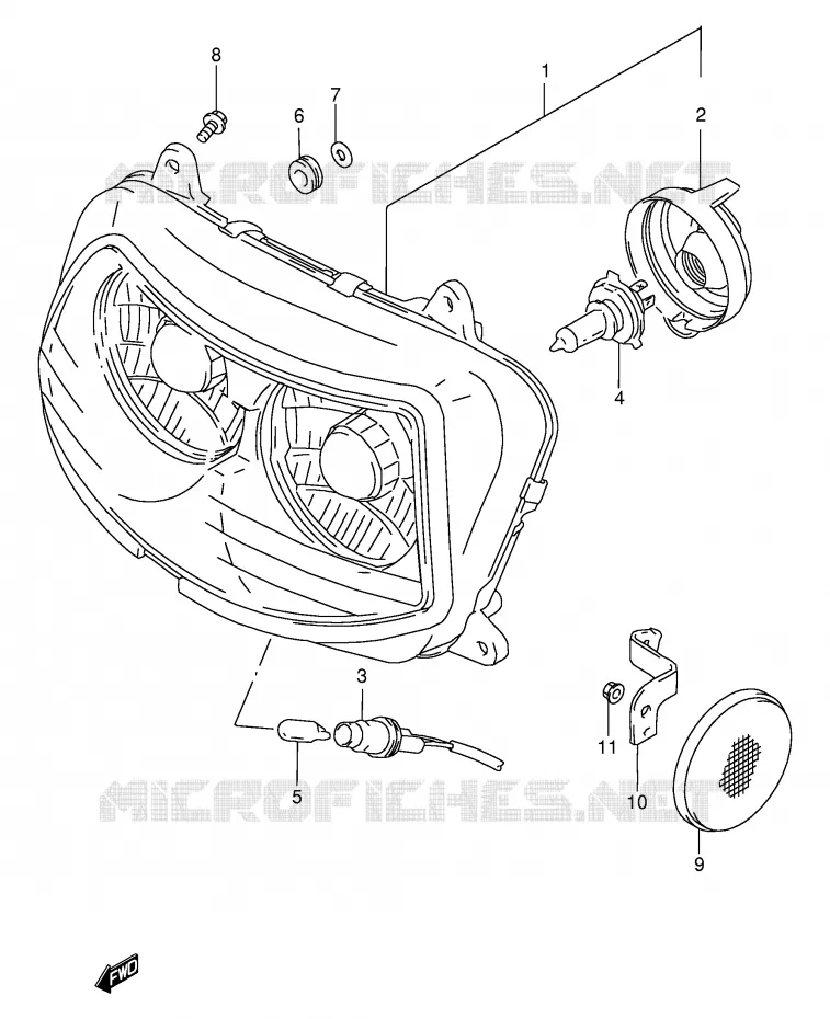 PHARE (MODELE S) Suzuki MOTO 1100 GSX-R 1994  GSX-R1100WR(E2)