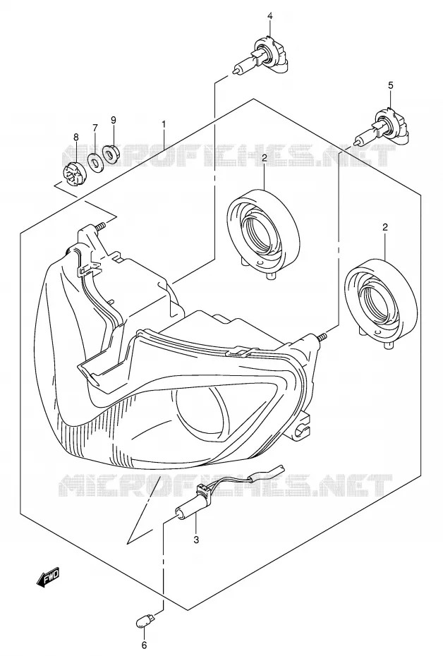 PHARE (NOTE) Suzuki MOTO 600 BANDIT 2004  GSF600ZUK4(E2)