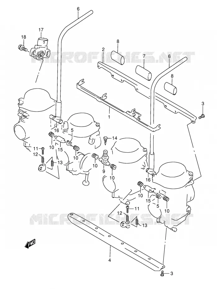 PIECES EXTERNES CARBURATEUR Suzuki MOTO 1200 BANDIT 1997  GSF1200SV(E28)