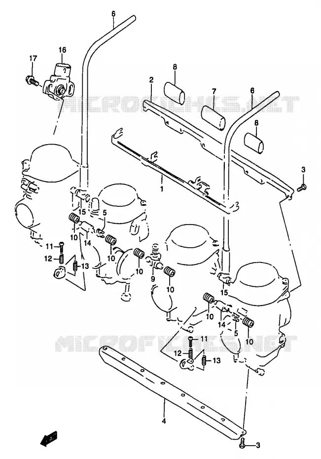 PIECES EXTERNES CARBURATEUR Suzuki MOTO 1200 BANDIT 2000  GSF1200SY(T/V/W/X/Y)