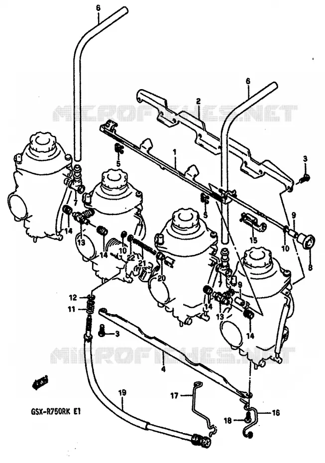 PIECES EXTERNES CARBURATEUR Suzuki MOTO 750 GSX-R 1989  GSX-R750RK