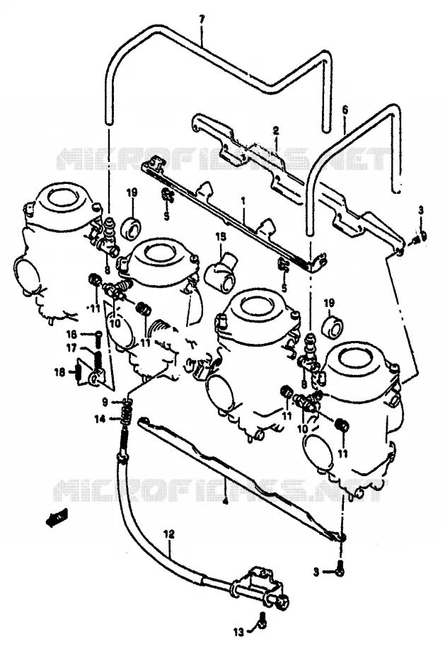 PIECES EXTERNES CARBURATEUR (VOIR NOTE) Suzuki MOTO 1100 GSX-R 1991  GSX-R1100M(M/N)