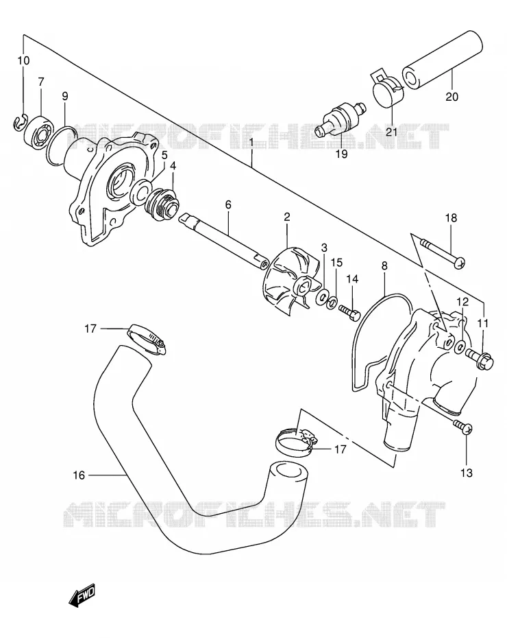 POMPE A EAU Suzuki MOTO 400 BANDIT 1997  GSF400VV(E30)