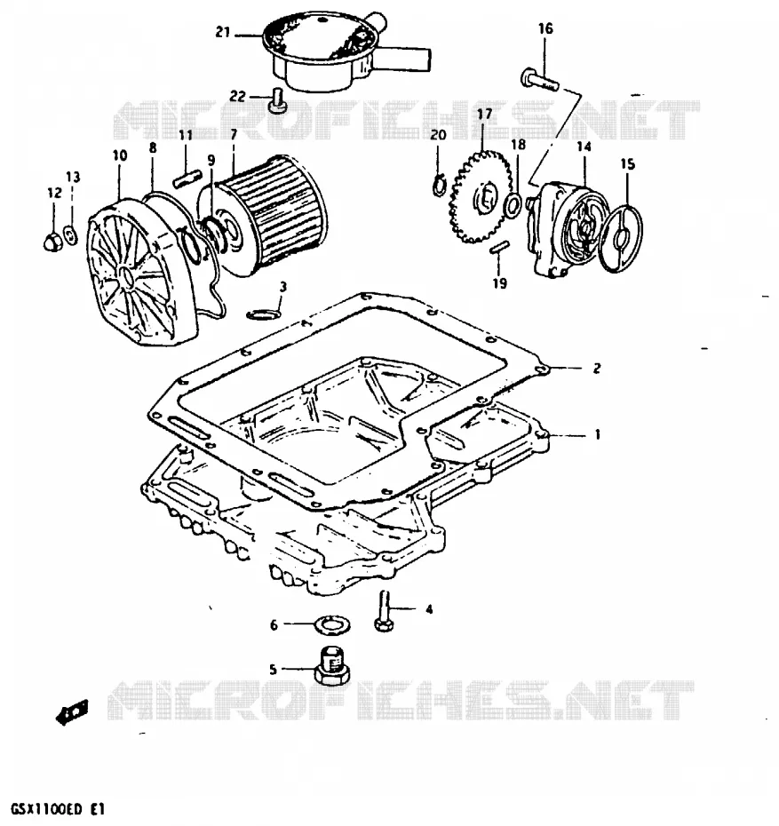 POMPE A HUILE - FILTRE A HUILE Suzuki MOTO 1100 GSX 1982  GSX1100Z(Z/D)