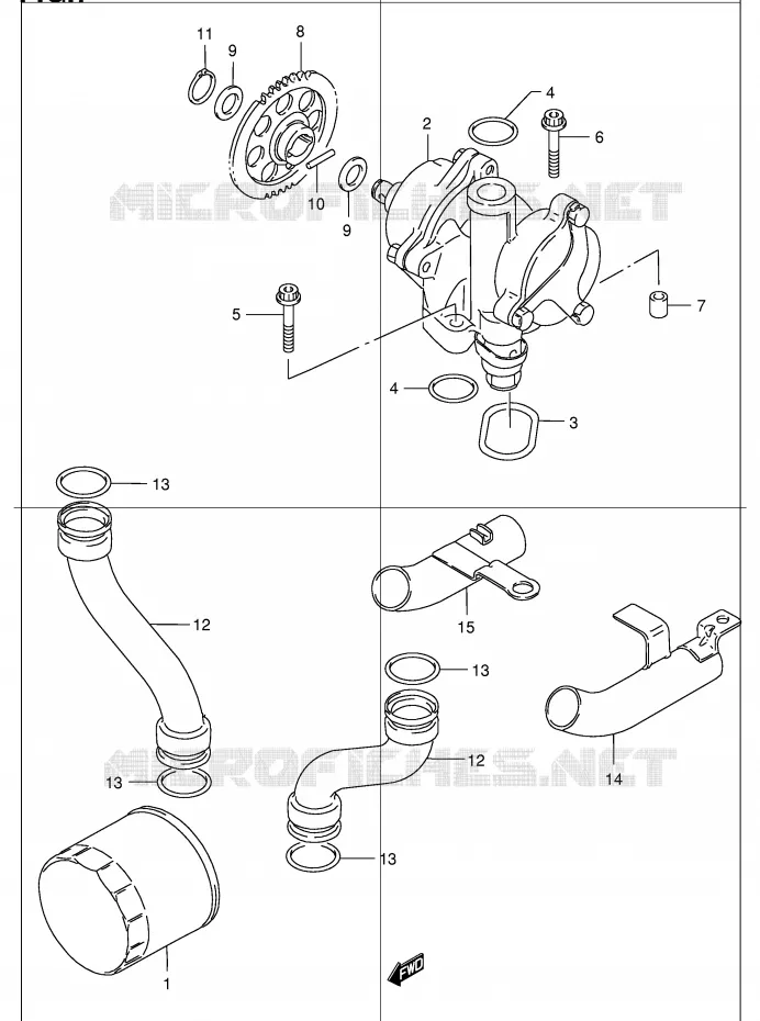 POMPE A HUILE Suzuki MOTO 1200 BANDIT 2004  GSF1200ZK4(E2)