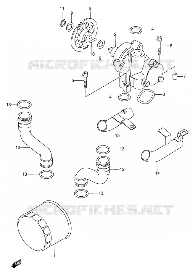 POMPE A HUILE Suzuki MOTO 600 BANDIT 1996  GSF600T/GSF600ST/GSF600UT/GSF600SUT