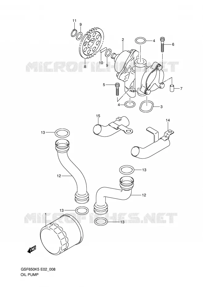 POMPE A HUILE Suzuki MOTO 650 BANDIT 2006  GSF650UAK6(E2)