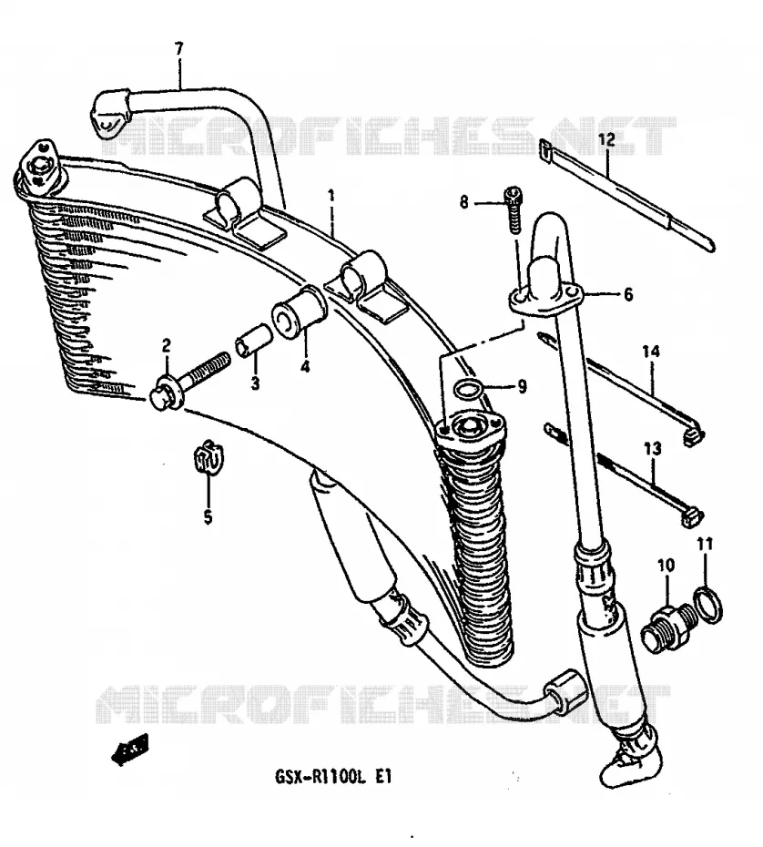 RADIATEUR D'HUILE Suzuki MOTO 1100 GSX-R 1989  GSX-R1100K(K/L)