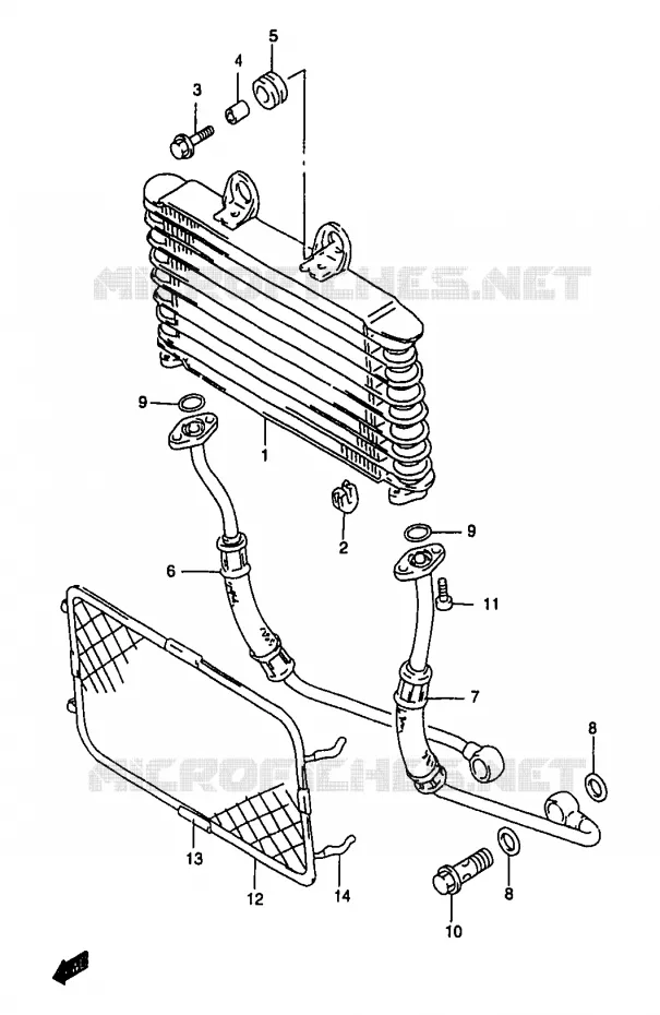 RADIATEUR D'HUILE Suzuki MOTO 1200 BANDIT 1997  GSF1200V(T/V/W/X/Y)