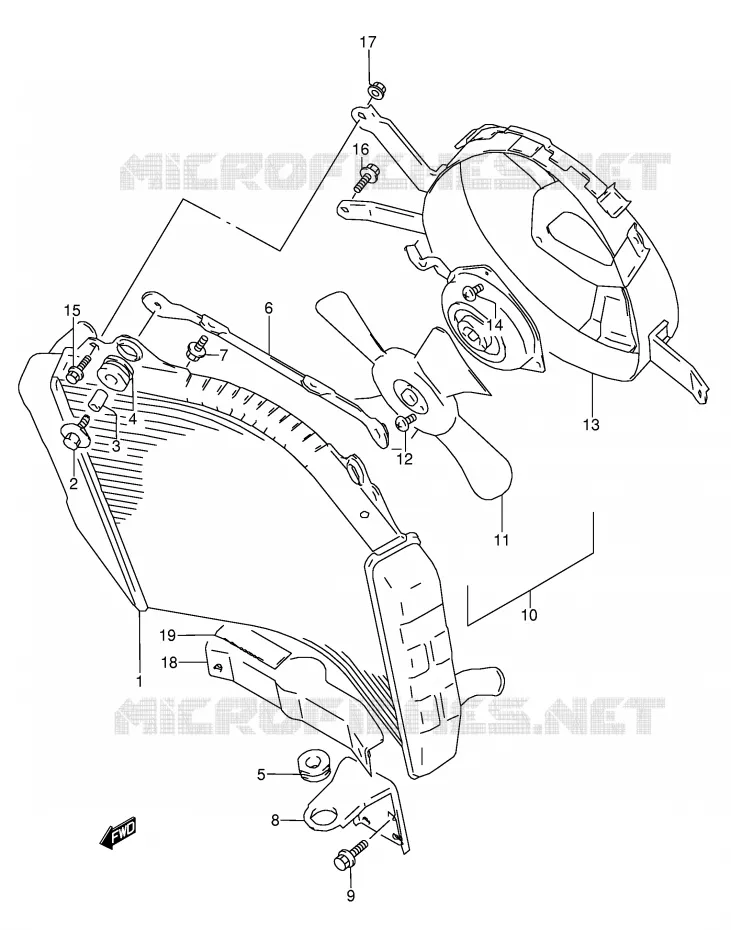 RADIATEUR Suzuki MOTO 1100 GSX-R 1997  GSX-R1100WV(E28)