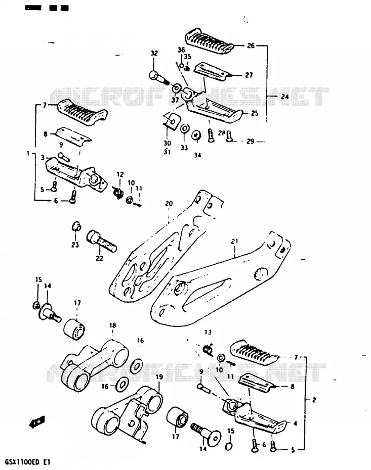 REPOSE PIED (MODELE D) Suzuki MOTO 1100 GSX-E 1983  GSX1100ED(Z/D)