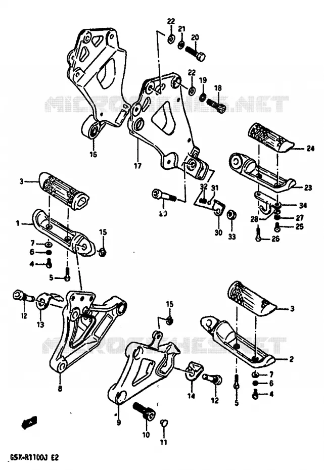 REPOSE PIED Suzuki MOTO 1100 GSX-R 1986  GSX-R1100G(G/H/J)