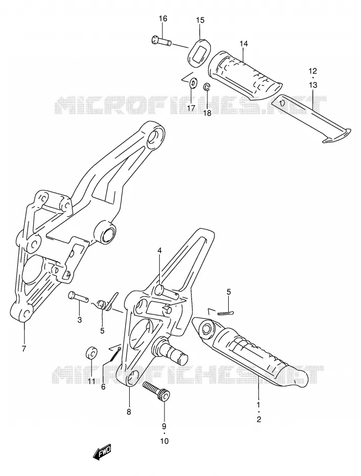 REPOSE PIED Suzuki MOTO 250 GSX 1993  GSX250FP(E24)