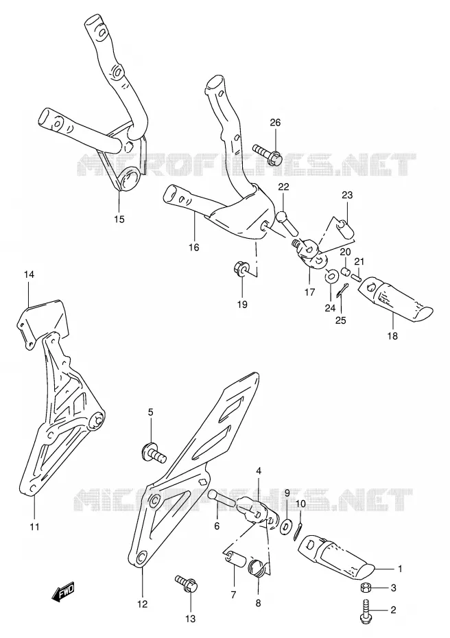 REPOSE PIED Suzuki MOTO 400 GSX-R 1991  GSX-R400RFM(E30)