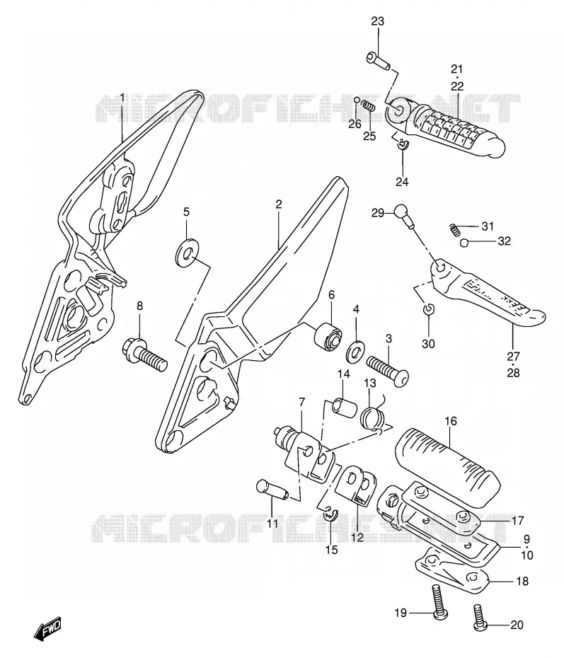 REPOSE PIED Suzuki MOTO 600 BANDIT 1996  GSF600T/GSF600ST/GSF600UT/GSF600SUT