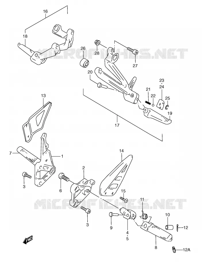 REPOSE PIED Suzuki MOTO 600 GSX-R 1999  GSX-R600X(E2)
