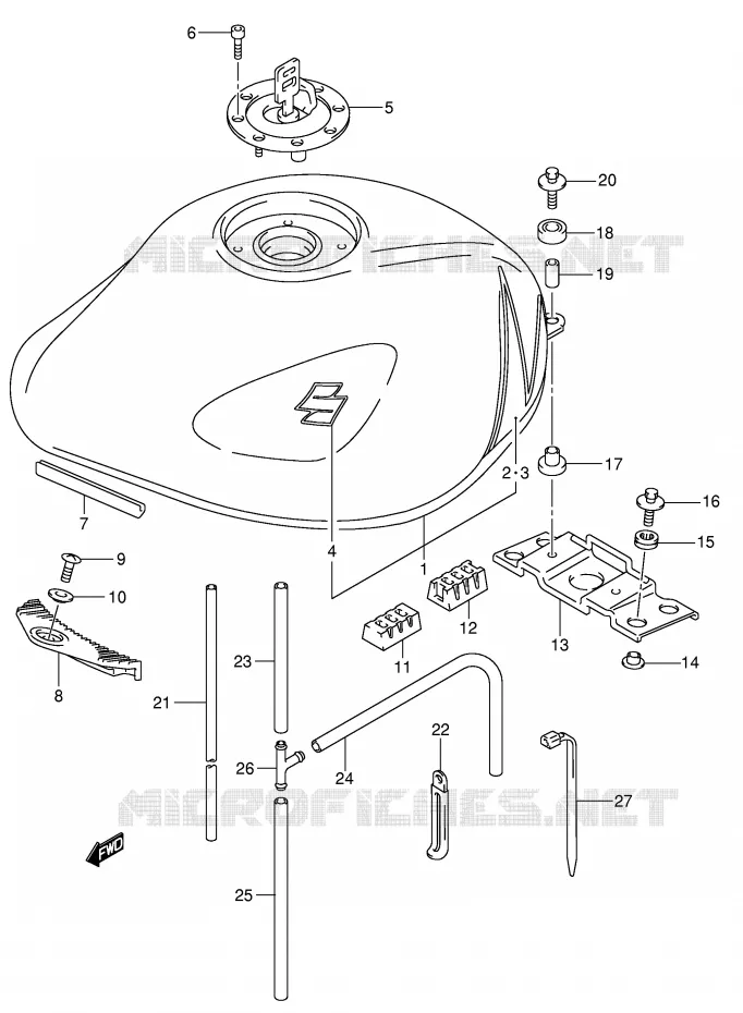 RESERVOIR D'ESSENCE (GSF600ZK4) Suzuki MOTO 600 BANDIT 2004  GSF600ZUK4(E2)